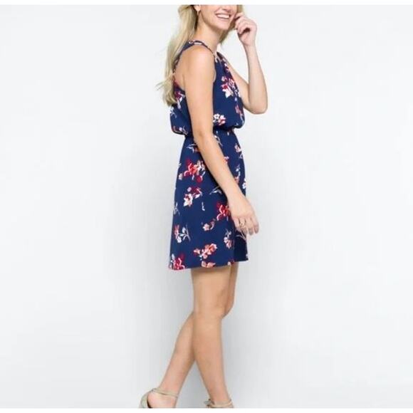 41 HAWTHORN Stitch Fix Trisha Split Neck Dress Blue Women's Size Large - Picture 3 of 14